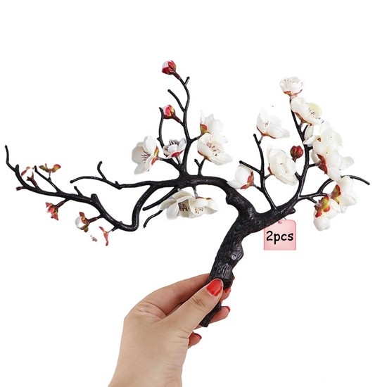3 PCS White Fake Plum Faux Flowers Shabby Chic Decor Artificial flower