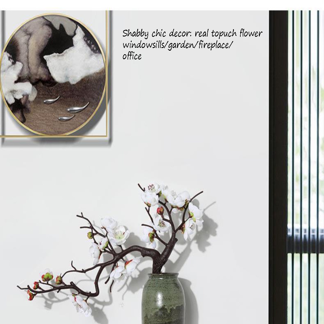 3 PCS White Fake Plum Faux Flowers Shabby Chic Decor Artificial flower