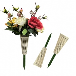 US Gravesite Flower Holder for Cemetery Vase with Spikes Grave Flower Memorial Decorations