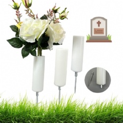 3 PCS Cone Vase Fresh and Artificial Flowers Sturdy Stake Monument Memorial Grave Decorations Cemetery Grave Vase