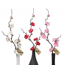 3 Pcs Artificial Plum Blossom Fake Plastic Flowers Table Decoration Flowers Banquet Real Touch Home Office Decor 23.6